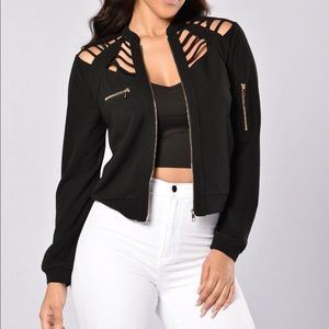Fashion Nova Locked Away Bomber Jacket
